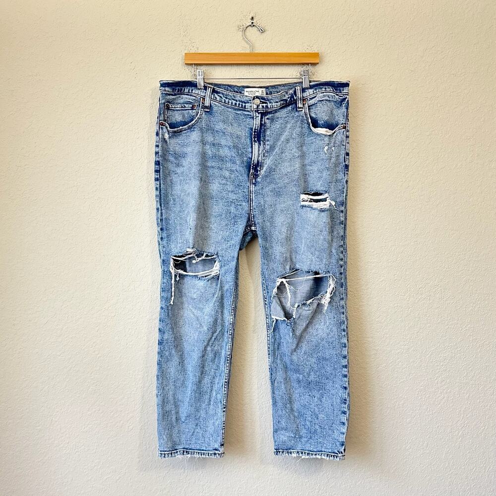 ABERCROMBIE & FITCH The Ankle Straight Jeans Blue Ultra High Rise